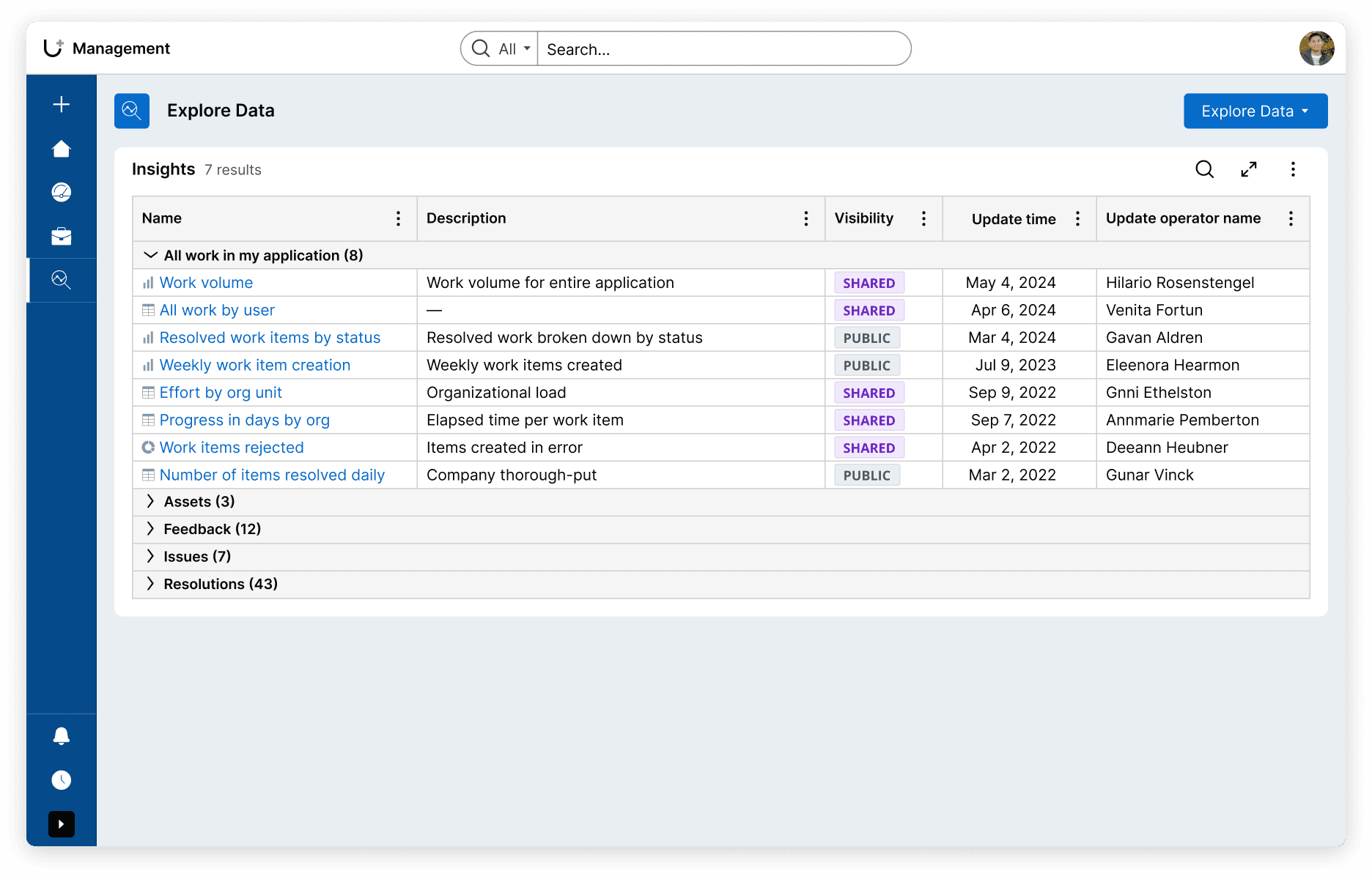 Explore Data page within Constellation
