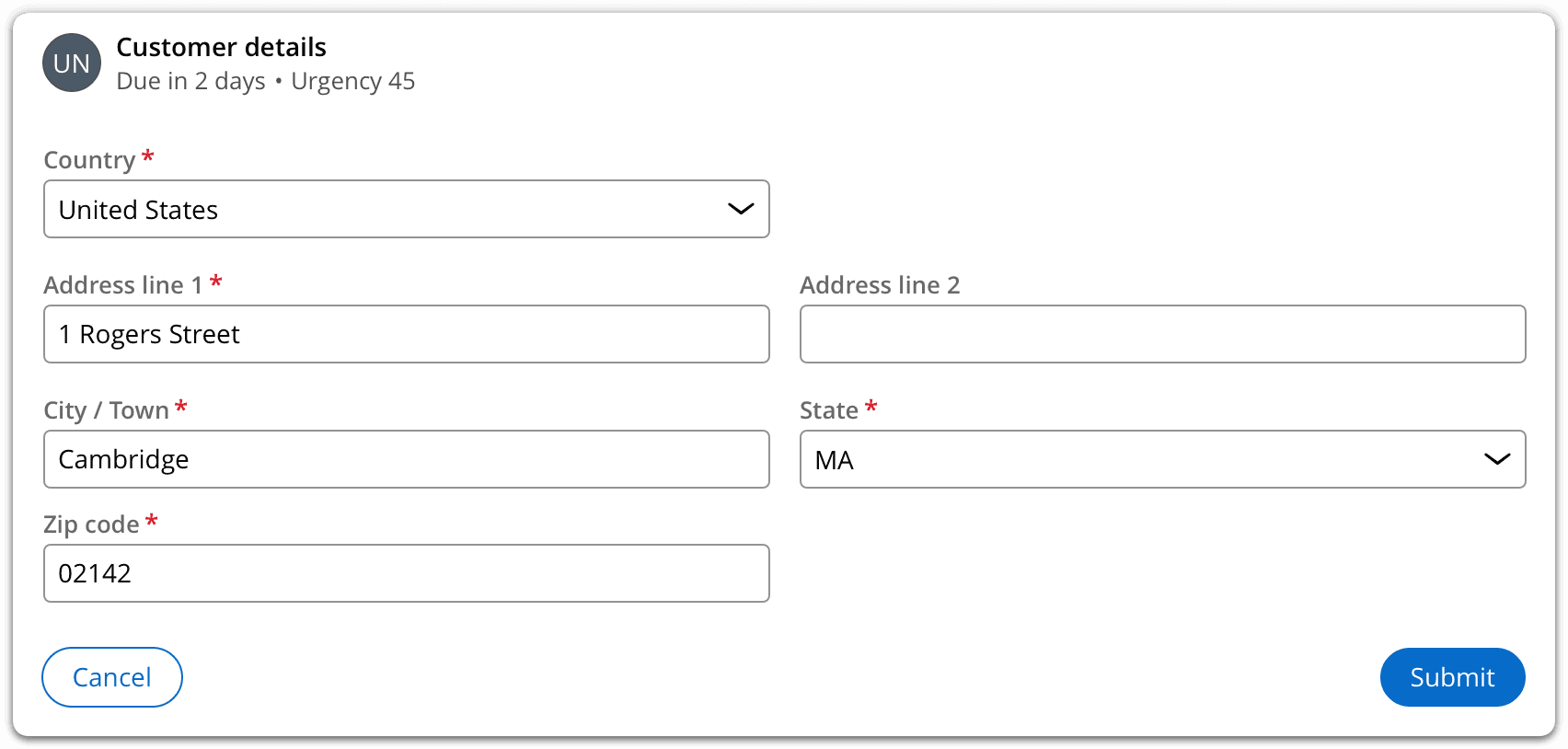 Sample form