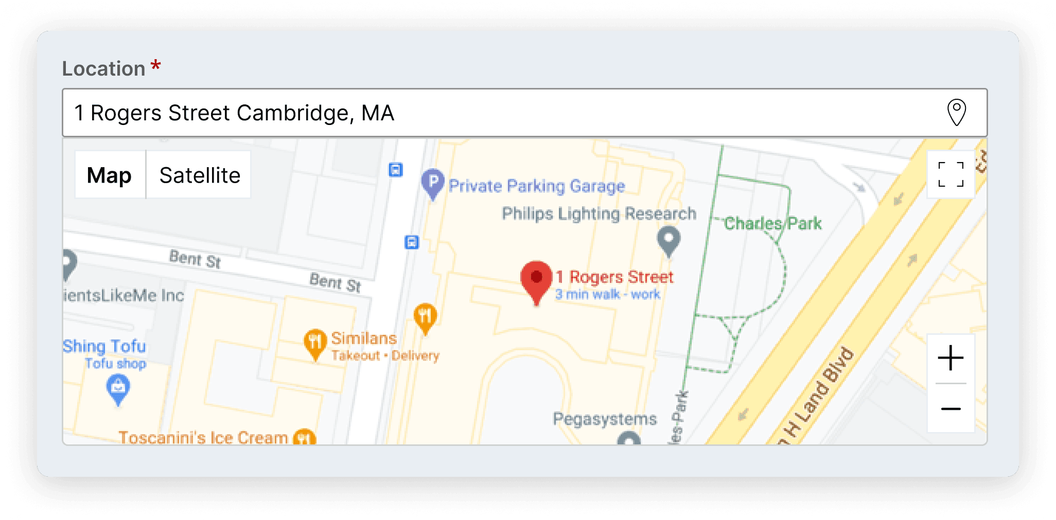 Location input with Map