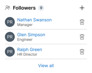 Followers widget