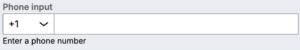 Phone number input