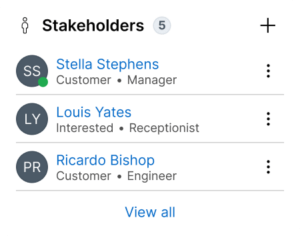 Stakeholders widget