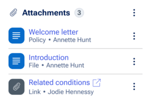 Attachments widget